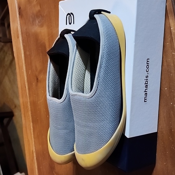 Mahabis summer slippers gray with yellow sz EU 38 us 8 - Picture 2 of 11